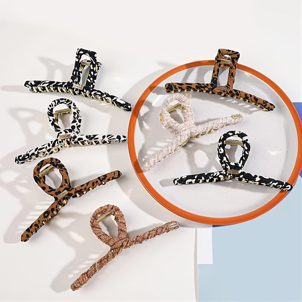 Leopard Print Hair Clip Large Strong Hold Hair Clamp