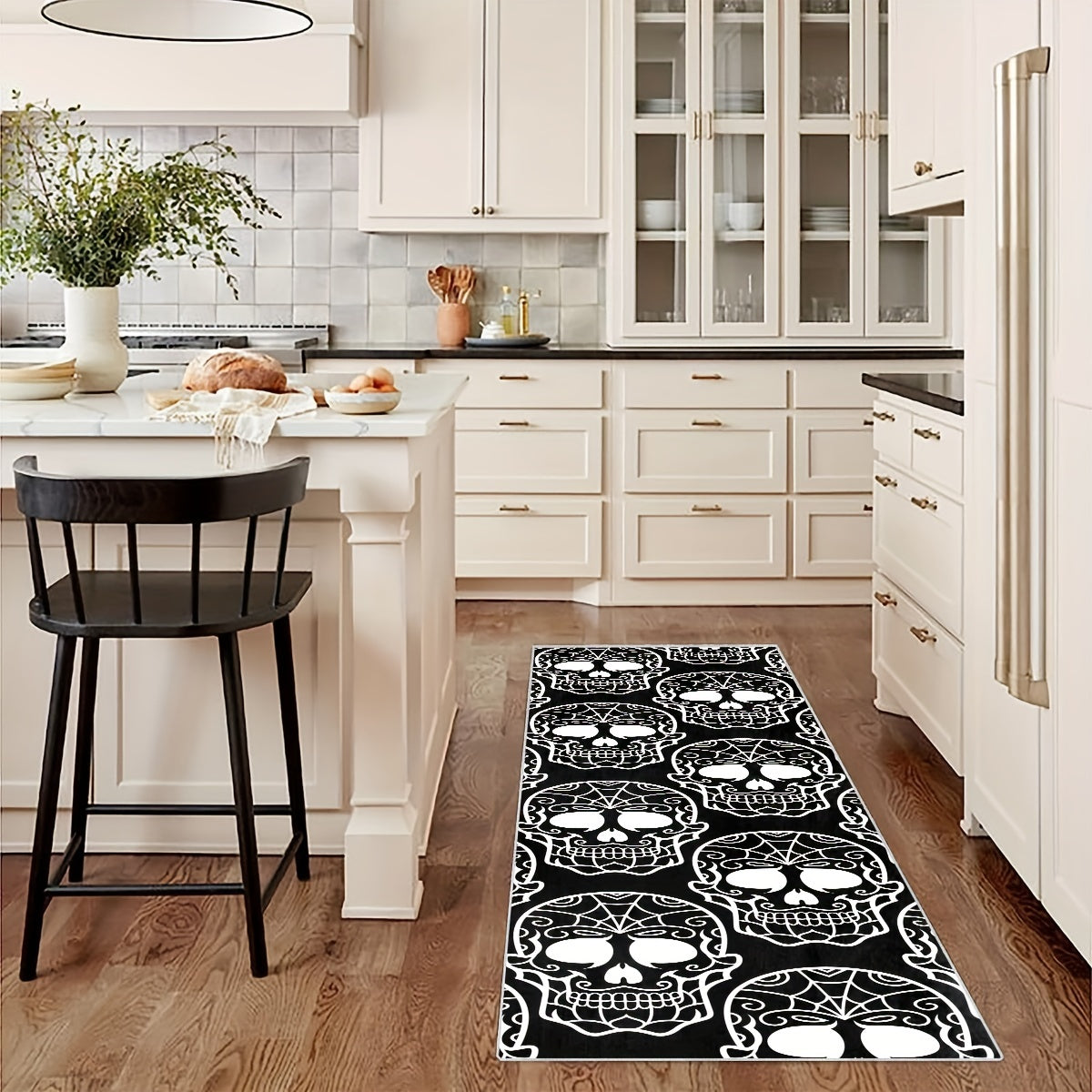 2'X10' Extra Long Skull Runner Rugs Laundry Room Rug Oriental Hallway Rug Runner