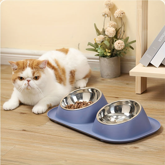 Stainless Steel Pet Bowls with No Spill Mat for Dogs and Cats