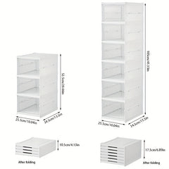 Clear Shoe Storage Boxes Stackable Shoe Organizer