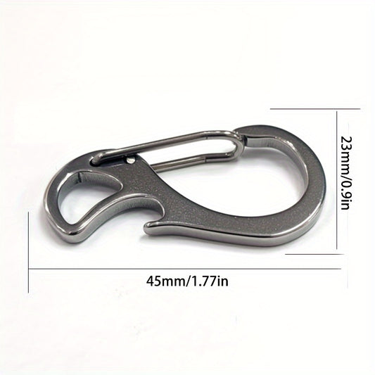 Outdoor Stainless Steel Bottle Opener Keychain Rust Proof Spring Hook