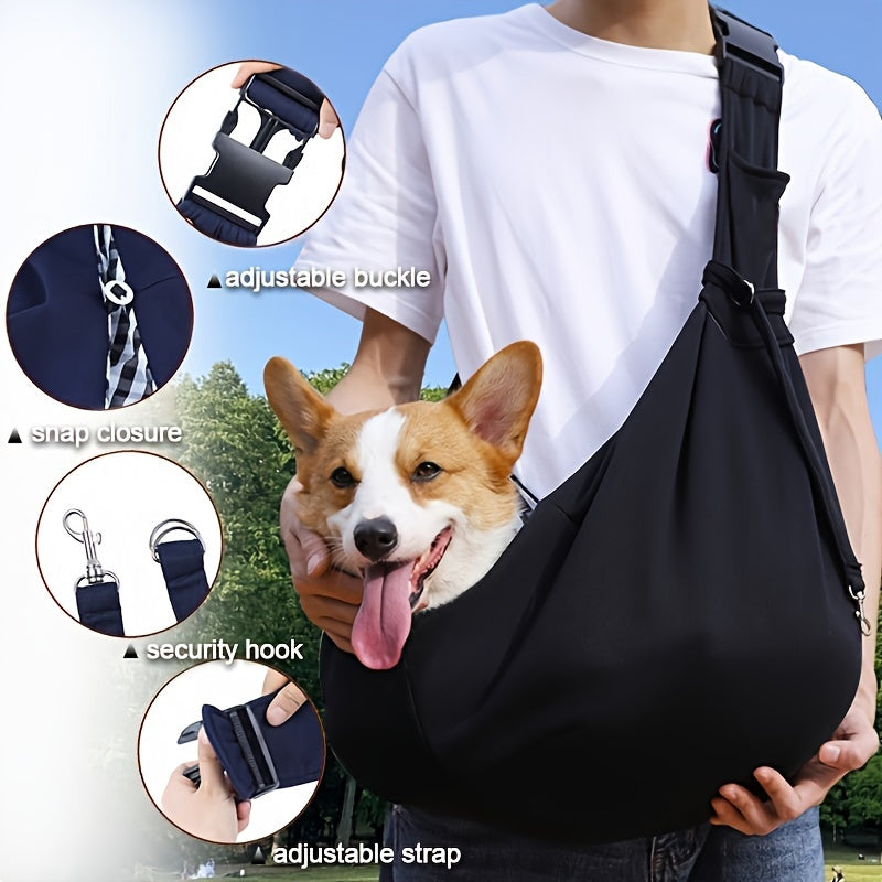 Adjustable Strap Pet Sling Carrier for Travel and Comfort