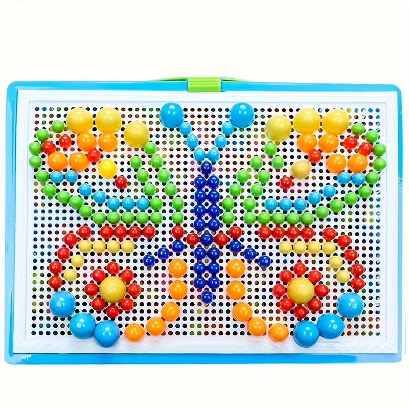 296pc Mushroom Nail Puzzle Interlocking Toy Exercising Hand Fun