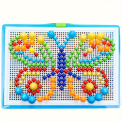 296pc Mushroom Nail Puzzle Interlocking Toy Exercising Hand Fun