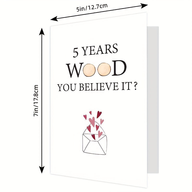 5th Anniversary Funny Wood Card Set - Wife Husband Girlfriend Boyfriend