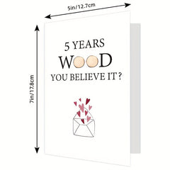5th Anniversary Funny Wood Card Set - Wife Husband Girlfriend Boyfriend