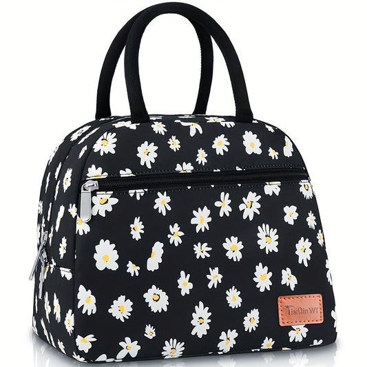 Leakproof Insulated Daisy Lunch Tote Bag for Work & Travel