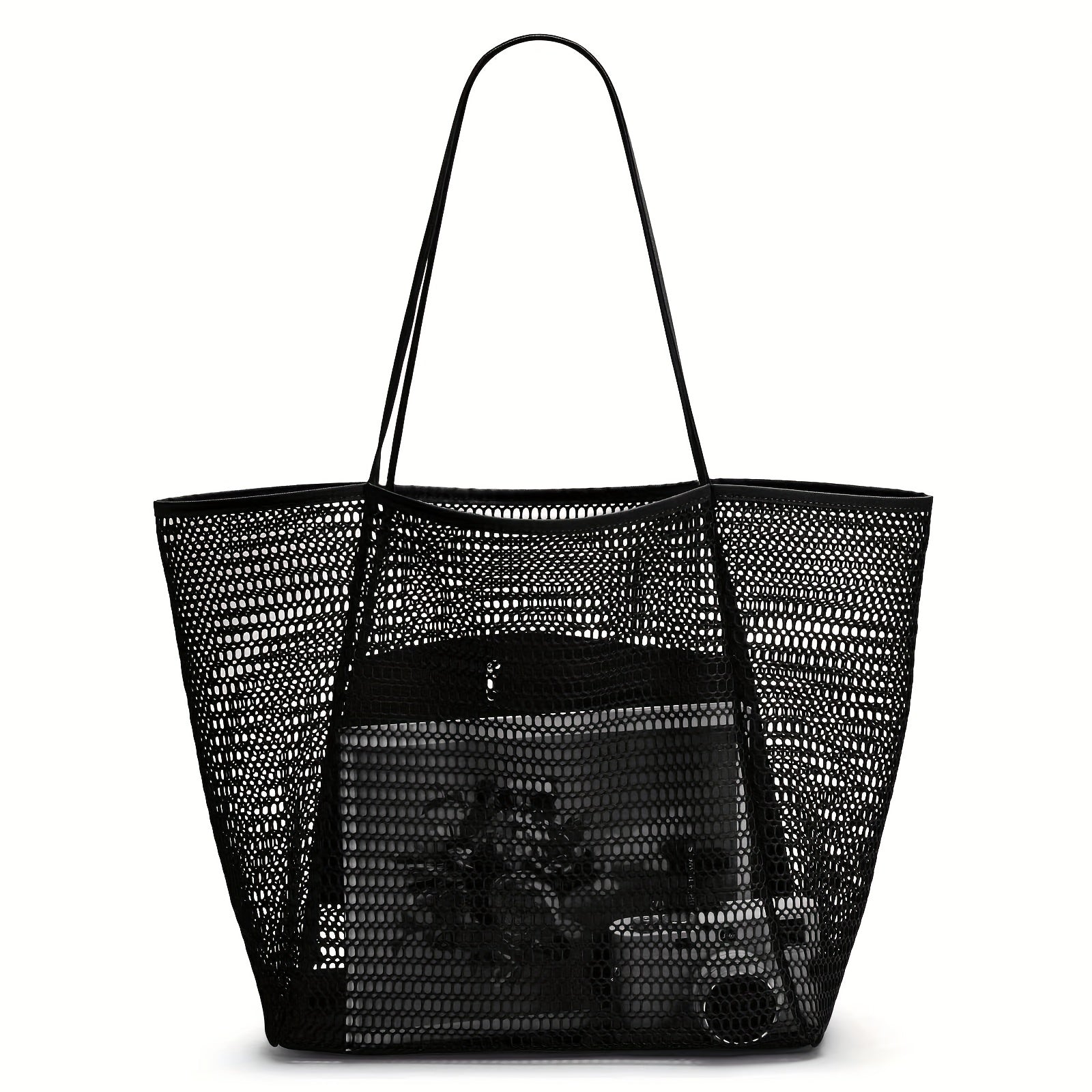 Large Capacity Mesh Beach Bag Grocery Shopping Bag Swimming Storage Bag