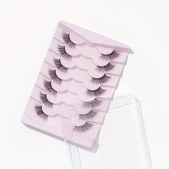 7 Pairs Half Eye False Eyelashes Fluffy Wispy End Eye Natural Pack 16mm