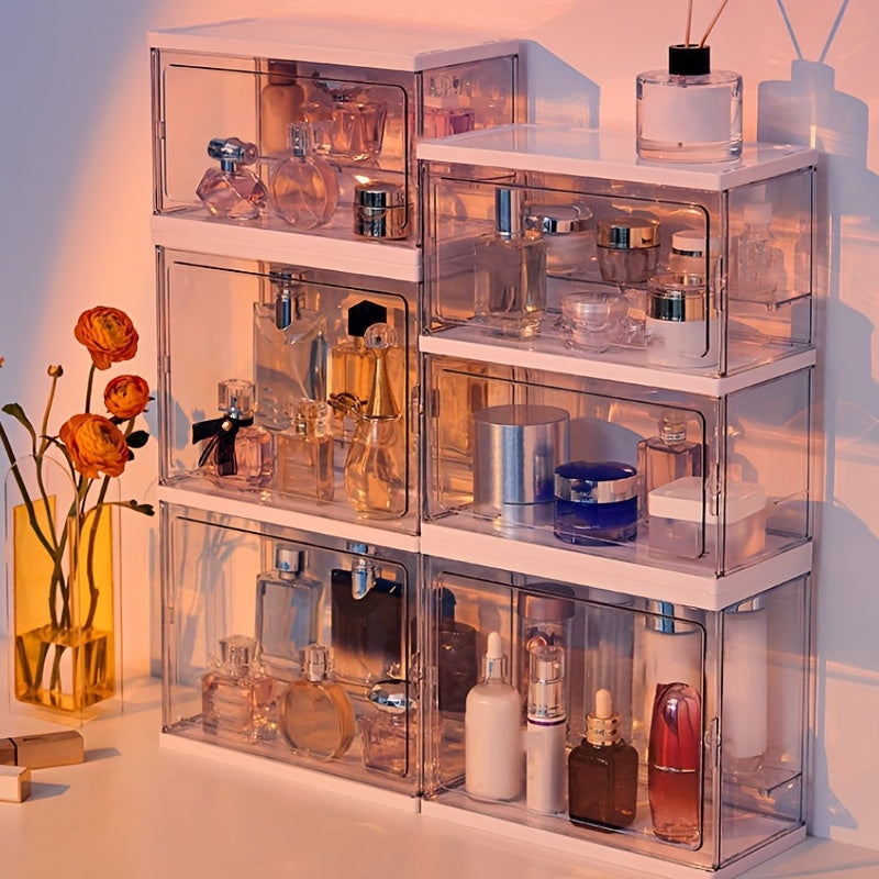 Stackable Perfume Display Case Stand with Ladder Shelf