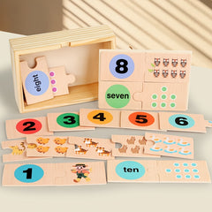 Wooden Animal Counting Puzzle Toy for Kids Educational Game