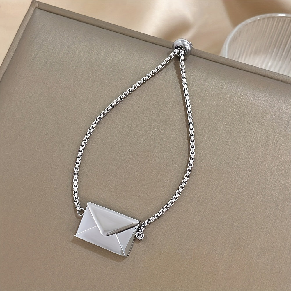 18K Plated Stainless Steel Envelope Pendant Bracelet