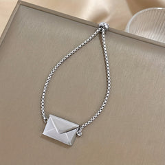 18K Plated Stainless Steel Envelope Pendant Bracelet