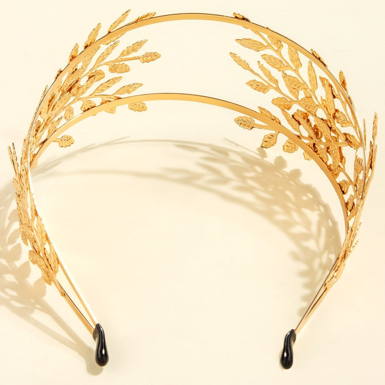 Golden Leaf Headband Rhinestone Bridal Hair Accessory