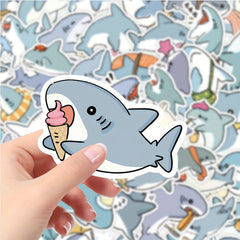 51 Whimsical Gray Shark Stickers Vinyl Decals for Laptops