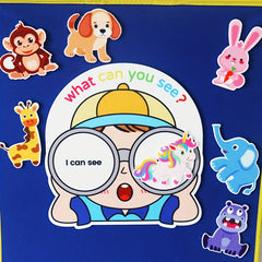 Animal English Word Felt Set for Learning Vocabulary and Identifying Animals