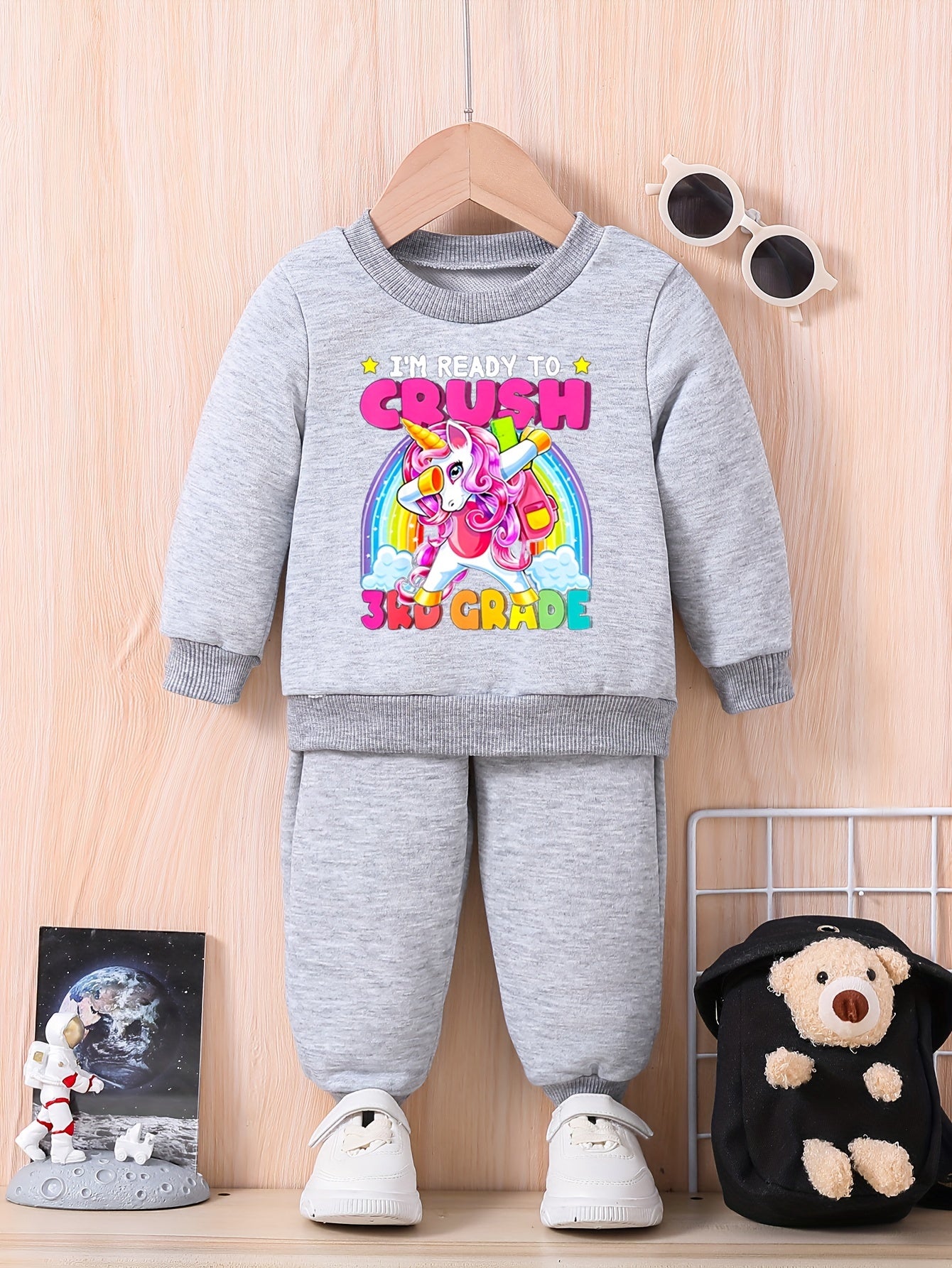 Baby Unicorn Casual Outfit Long Sleeve Sweatshirt Trousers Set