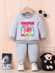 Baby Unicorn Casual Outfit Long Sleeve Sweatshirt Trousers Set