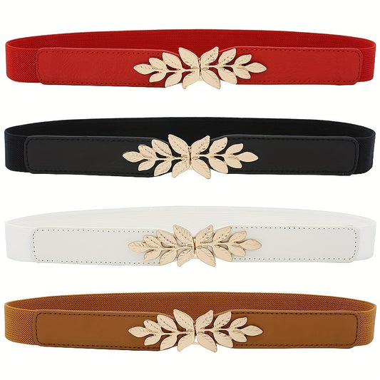 Leaf Metal Belt Multicolor High Stretch Thin Girdle For Men