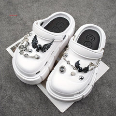 Metal Skull & Wings Shoe Charms for Clogs DIY Accessories