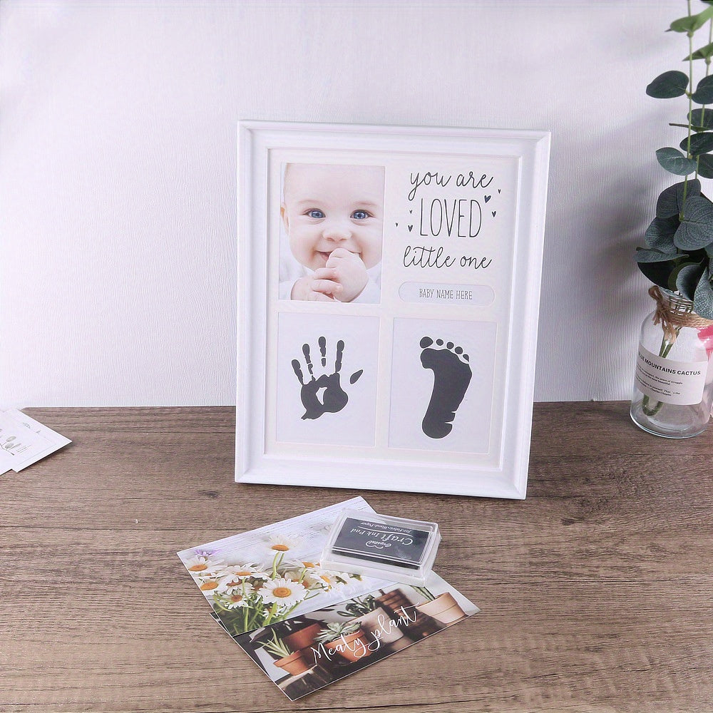 Newborn Hand & Foot Print Mud Photo Frame for Baby Full Moon 100 Days Souvenir