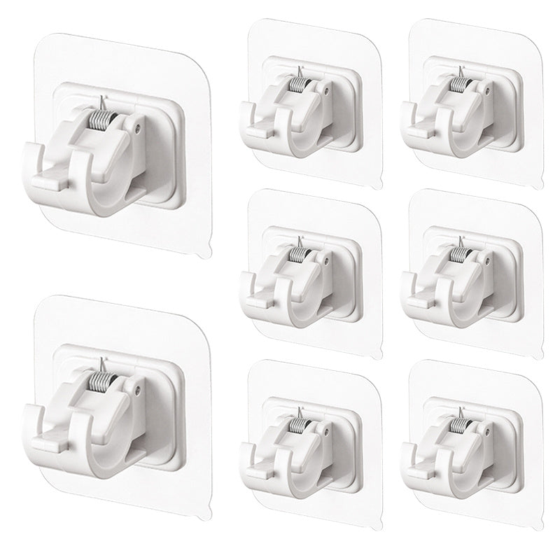 8pcs Adhesive Curtain Rod Brackets - No Drilling Rod Holder Hooks