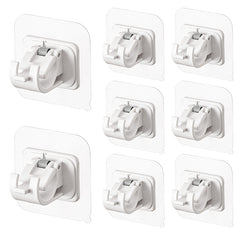 8pcs Adhesive Curtain Rod Brackets - No Drilling Rod Holder Hooks