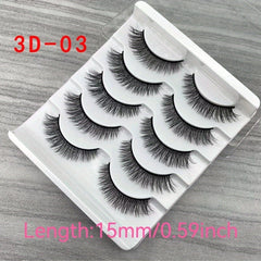 3D False Eyelashes Chemical Fiber Natural Bushy Lashes 5 Pairs