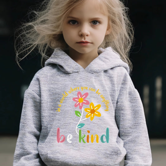 BE KIND & Flower Pattern 2pcs Activewear Sets - Girls Comfy Sports Outfits