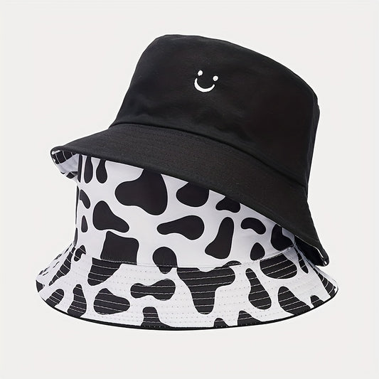 Versatile Bucket Hat With Double Sided Faces Sun Hat