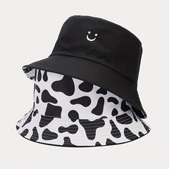 Versatile Bucket Hat With Double Sided Faces Sun Hat