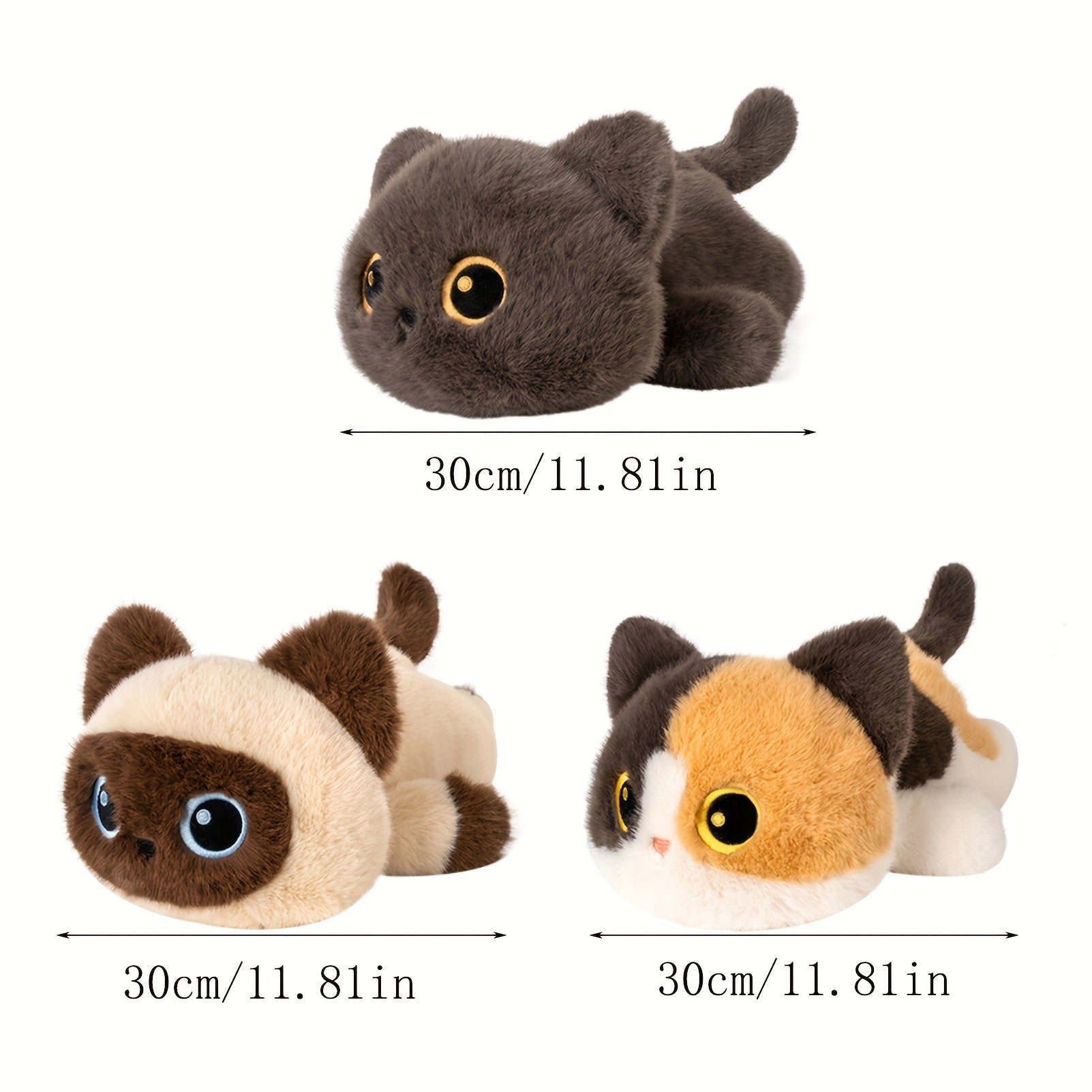 Furry Cat Plush Toy Soft Stuffed Animal Kitten Doll for Holidays & Birthdays