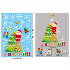 Large Christmas Stickers Santa Claus Tree Window Decoration