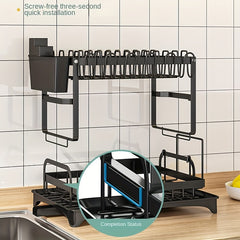 Tabletop Drain Dish Rack Kitchen Organizer