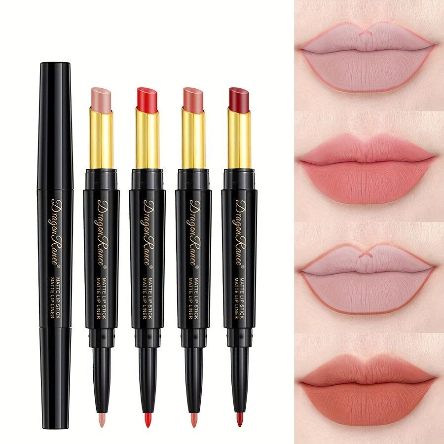 Double Headed Lip Pencil Lip Liner Non Stick Cup Long Lasting Wateproof
