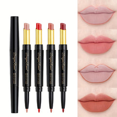 Double Headed Lip Pencil Lip Liner Non Stick Cup Long Lasting Wateproof