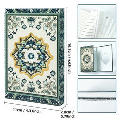 Peacock Green Floral Notebook with Magnetic Closure