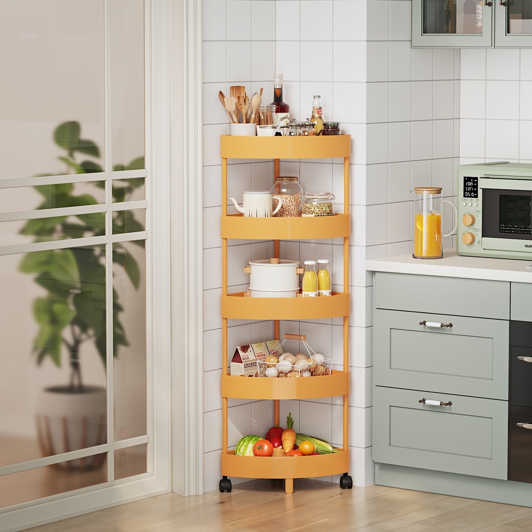 Multi Tier Storage Rack For Kitchen Corner Shelves