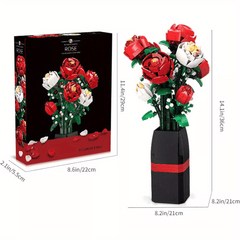 1pc Rose Bouquet Building Blocks - Anniversary Thanksgiving Gift