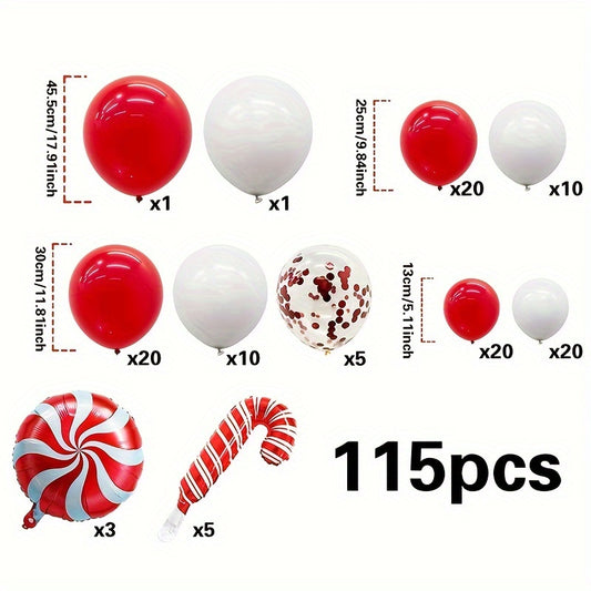 115pcs Christmas Candy Mixed Balloon Set
