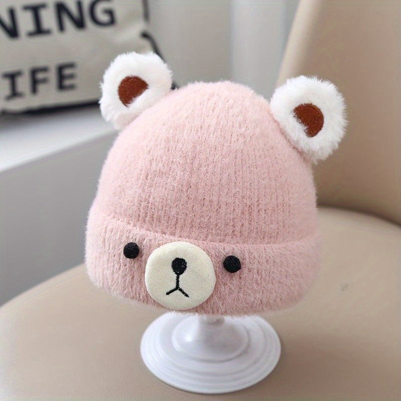 Children's Thickened Warm Bear Hats with Ear Protectors for Baby