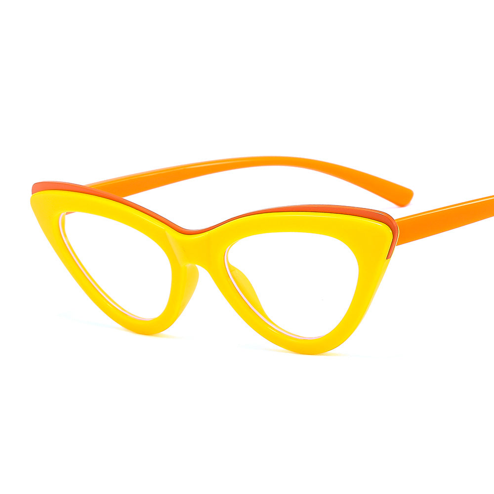 Cat's Eye Frame Glasses Thin Temple Frame Colorful Decorative Glasses