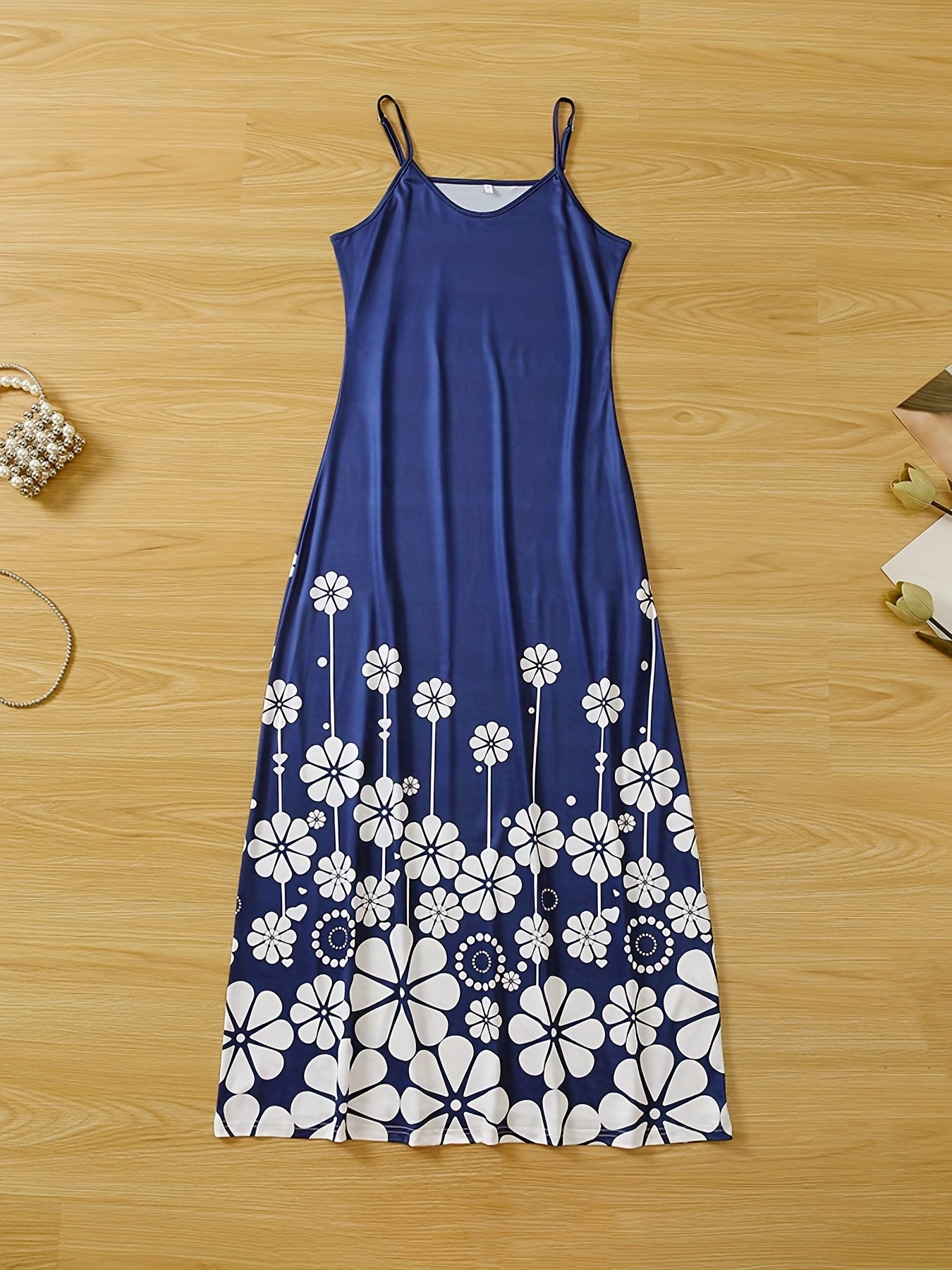 Floral Print Maxi Cami Dress Casual Dress For Summer & Spring