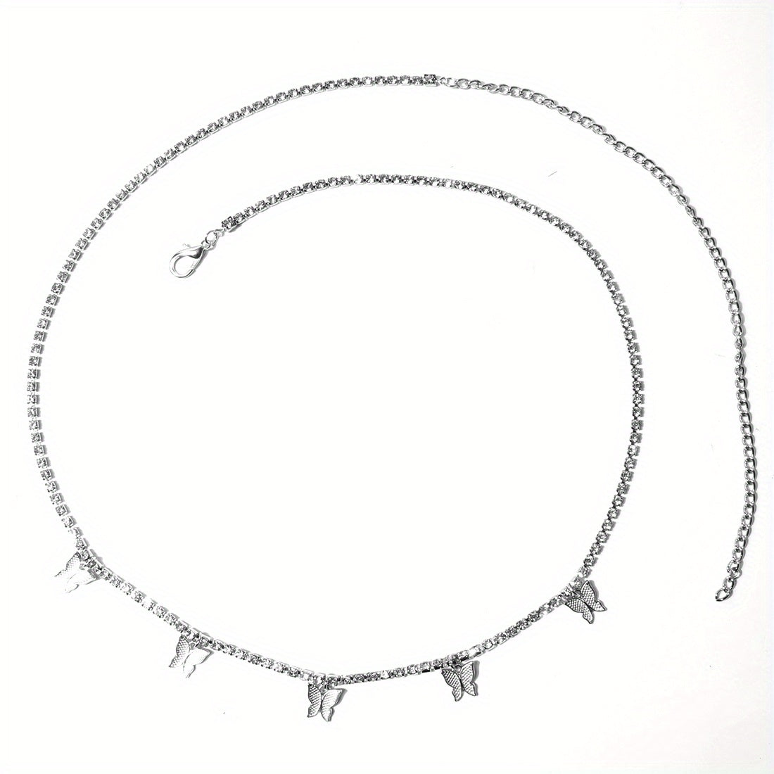 Butterfly Pendant Silvery Waist Chain Boho Sexy Metal Belly Chain