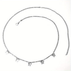 Butterfly Pendant Silvery Waist Chain Boho Sexy Metal Belly Chain