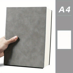480 Page A4 Notebook, Soft Leather, Thick Horizontal Lines