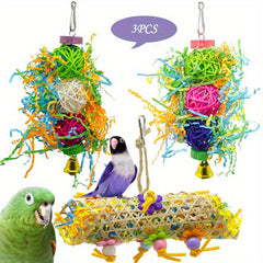 3 Pack Foraging Toys for Parrot Fun & Stimulation