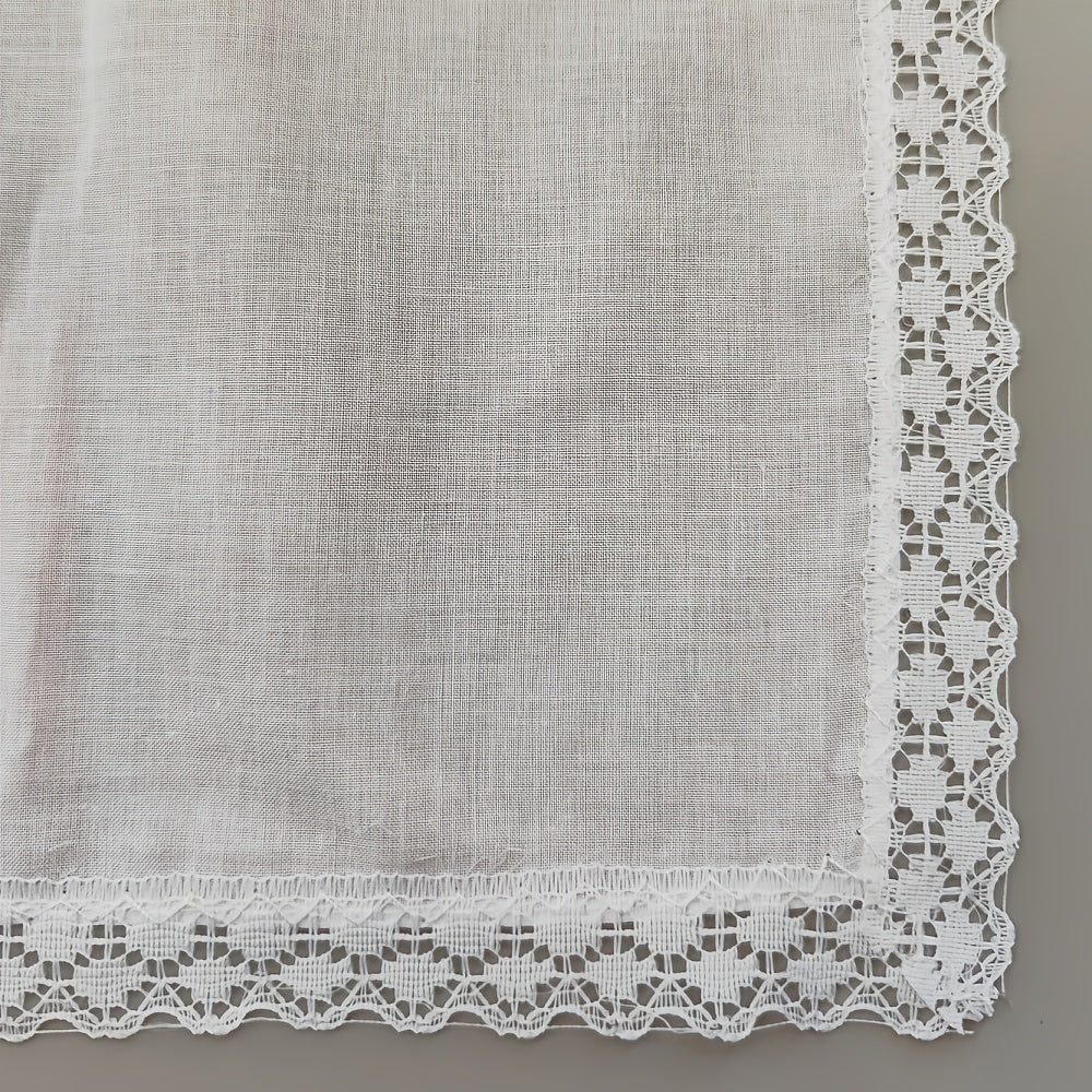 6pcs Lace Trim Handkerchief Set Women's Wedding DIY Decoration