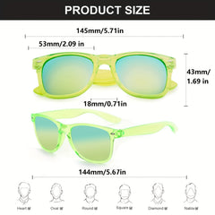 Translucent Frame Colorful Mirror Sunglasses UV Protection for Men