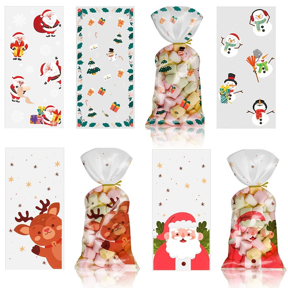 800pcs Christmas Treat Bags Clear Cookie Candy Opp Bags Xmas Gift Bags